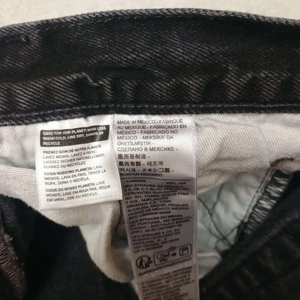 Levis 501 Premium 93 Jeans Mens 28x30 Black Straight Classic Button Fly School